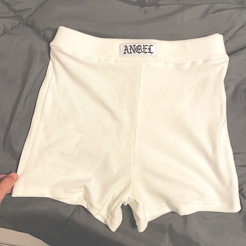White angel biker shorts